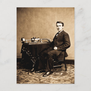 Edison en zijn fonografie 1887 briefkaart
