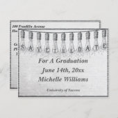 Edison gloeilamp Afstuderen Bewaar de datum Aankondigingskaart (Voorkant / Achterkant)