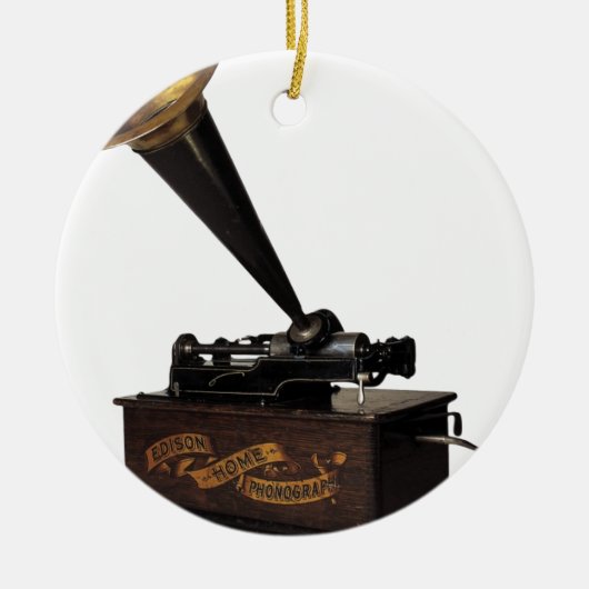 Edison Home Phonograph Keramisch Ornament (Voorkant)