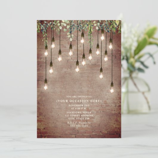 Edison Licht Brick Botanische Partij Kaart (Staand voorkant)