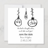 Edison Light Bulb Bewaar de datum Magnetische Uitnodiging (Voorkant)