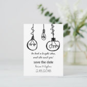 Edison Light Bulb Save the Date Briefkaart (Staand voorkant)
