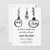 Edison Light Bulb Save the Date Briefkaart (Voorkant / Achterkant)