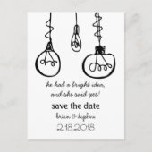 Edison Light Bulb Save the Date Briefkaart (Voorkant)