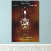 Edison Lightbulb Patent 1880 Canvas Afdruk (Insitu (Houten vloer))