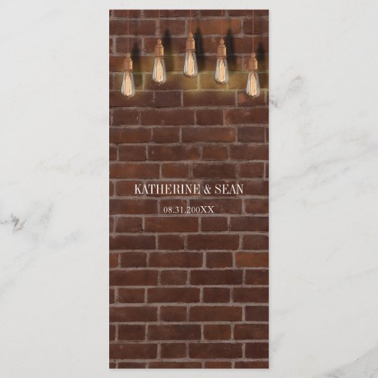 Edison Lightbulbs Industrial Chic Menu (Achterkant)