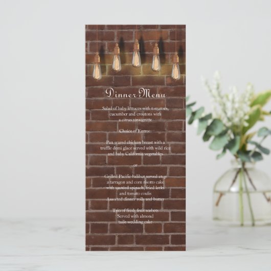 Edison Lightbulbs Industrial Chic Menu (Staand voorkant)