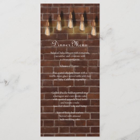 Edison Lightbulbs Industrial Chic Menu (Voorkant)