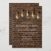 Edison Lightbulbs Industrial Chic Wedding Kaart (Voorkant / Achterkant)