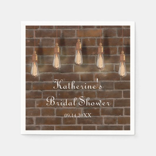 Edison Lightbulbs Industrial Wedding Servet (Voorkant)