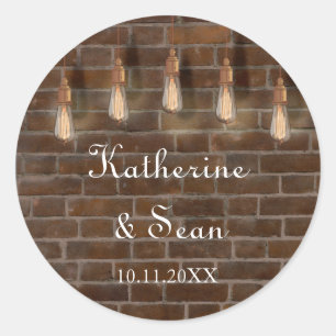 Edison Lightbulbs Industrieel Chic Ronde Sticker