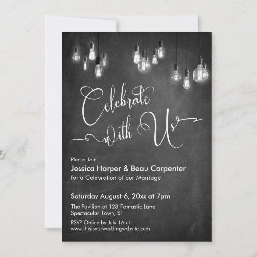 Edison Lights Chalkboard Event van US Kaart (Voorkant)