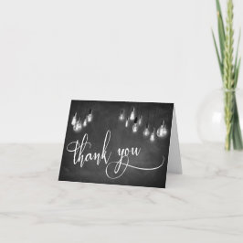 Edison Lights Chalkboard Typografie Bedankt