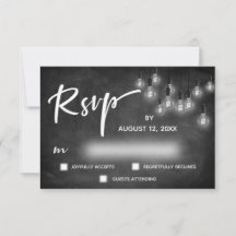 Edison Lights Krijtbord Moderne Kalligrafie RSVP