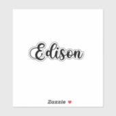 Edison naam - handgeschreven kalligrafie sticker (Vel)