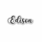 Edison naam - handgeschreven kalligrafie sticker (Voorkant)