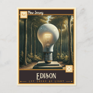 Edison, New Jersey Antiek Briefkaart