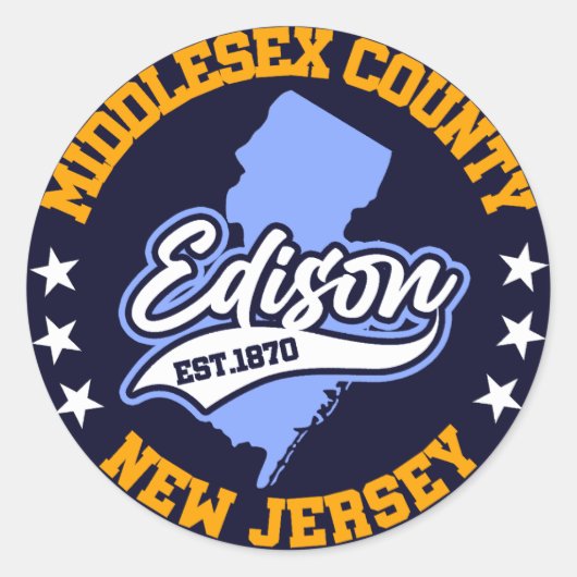 Edison, New Jersey Ronde Sticker (Voorkant)