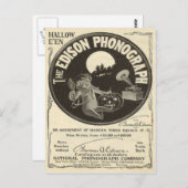 Edison Phonograph Halloween en Jack O Lantern Briefkaart (Voorkant / Achterkant)