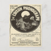 Edison Phonograph Halloween en Jack O Lantern Briefkaart (Voorkant)