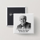 Edison Pin Vierkante Button 5,1 Cm (Voorkant /achterkant)