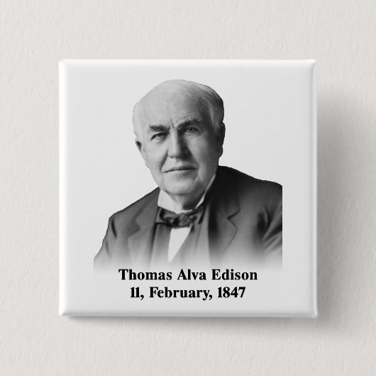 Edison Pin Vierkante Button 5,1 Cm (Voorkant)