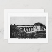 Edison Power House en Dam Belleville, Michigan Briefkaart (Voorkant / Achterkant)