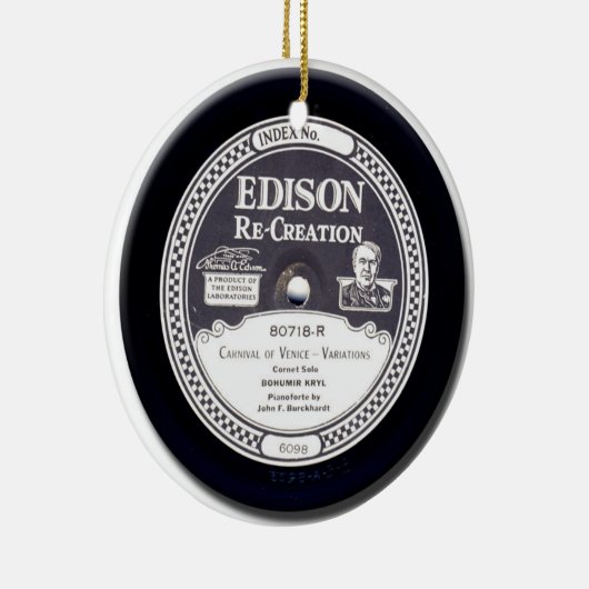 "EDISON Re-Creation" Antiek mini Record Ornament (Rechts)