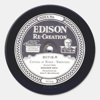 EDISON Re-Creation mini fonograaf record stickers