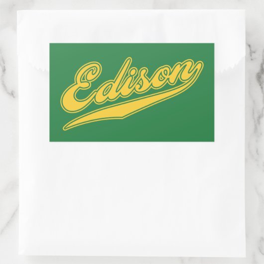 Edison Script Rechthoekige Sticker (Tas)