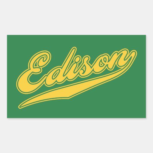 Edison Script Rechthoekige Sticker (Voorkant)