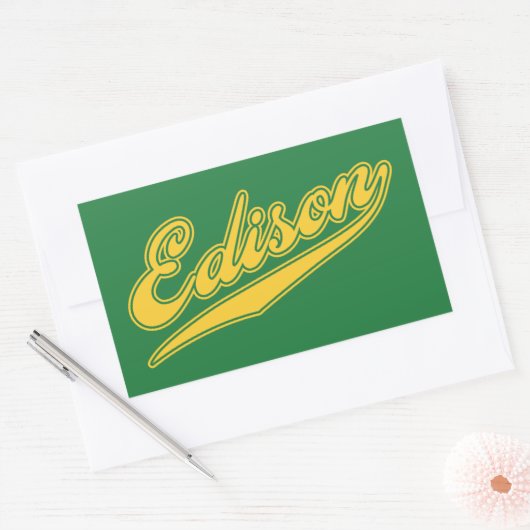 Edison Script Rechthoekige Sticker (Envelop)