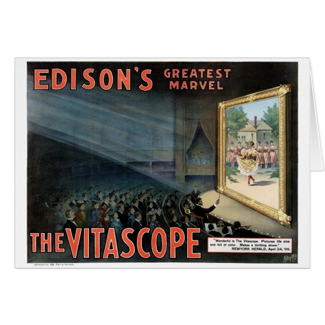 Edison The Vitascope 1896 Restored Vintage Poster (Voorkant Horizontaal)