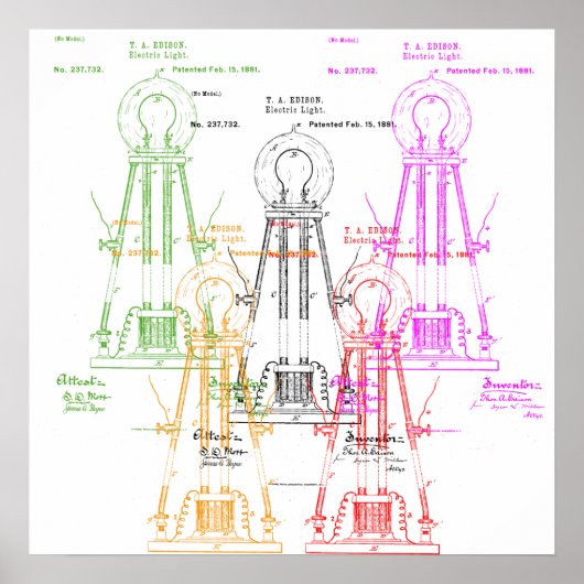 Edisonlamp poster (Voorkant)