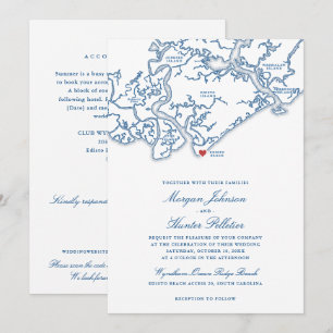 Edisto Beach All-in-One QR RSVP Huwelijk Kaart