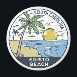 Edisto Beach South Carolina  Magneet<br><div class="desc">Edisto Beach hand getekende illustratie met bergen en golven op de achtergrond. Ideaal voor iedereen die graag Edisto Beach wil bezoeken.</div>