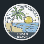 Edisto Beach South Carolina  Magneet<br><div class="desc">Edisto Beach hand getekende illustratie met bergen en golven op de achtergrond. Ideaal voor iedereen die graag Edisto Beach wil bezoeken.</div>