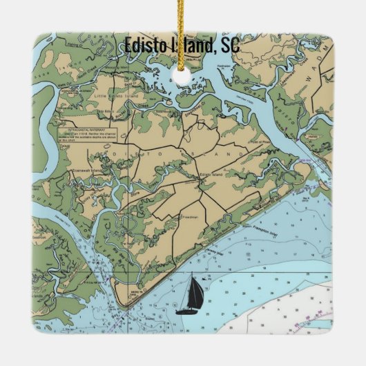 Edisto Island South Carolina Keramisch Ornament (Achterkant)