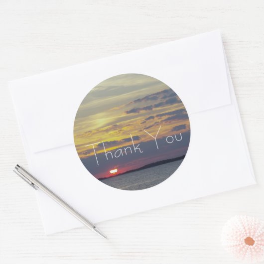 Edisto Island Sunset Ronde Sticker (Envelop)