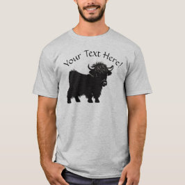Edit Jouw tekst Highland Koe Kalvervee T-shirt