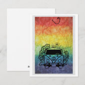 Edit Woodstock Campervan - Kleurrijke Hippie Feestdagenkaart (Voorkant / Achterkant)
