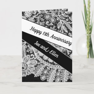 Editable 13th Wedding Jubileum Kaart