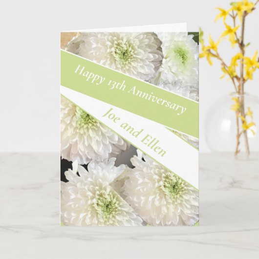 Editable 13th Wedding Jubileum Kaart (Gele Bloem)