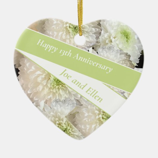 Editable 13th Wedding Jubileum Keramisch Ornament (Voorkant)