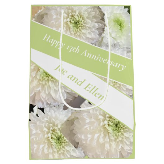 Editable 13th Wedding Jubileum Medium Cadeauzakje (Achterkant)