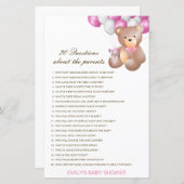 Editable 20 Vragen over het Baby shower van Ouders (Voorkant / Achterkant)