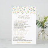 Editable 20 Vragen over het Baby shower van Ouders (Staand voorkant)