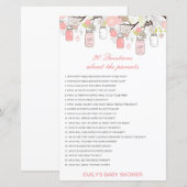 Editable 20 Vragen over het Baby shower van Ouders (Voorkant / Achterkant)