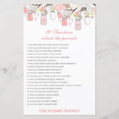 Editable 20 Vragen over het Baby shower van Ouders (Voorkant)