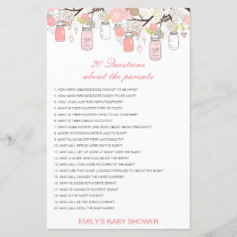 Editable 20 Vragen over het Baby shower van Ouders